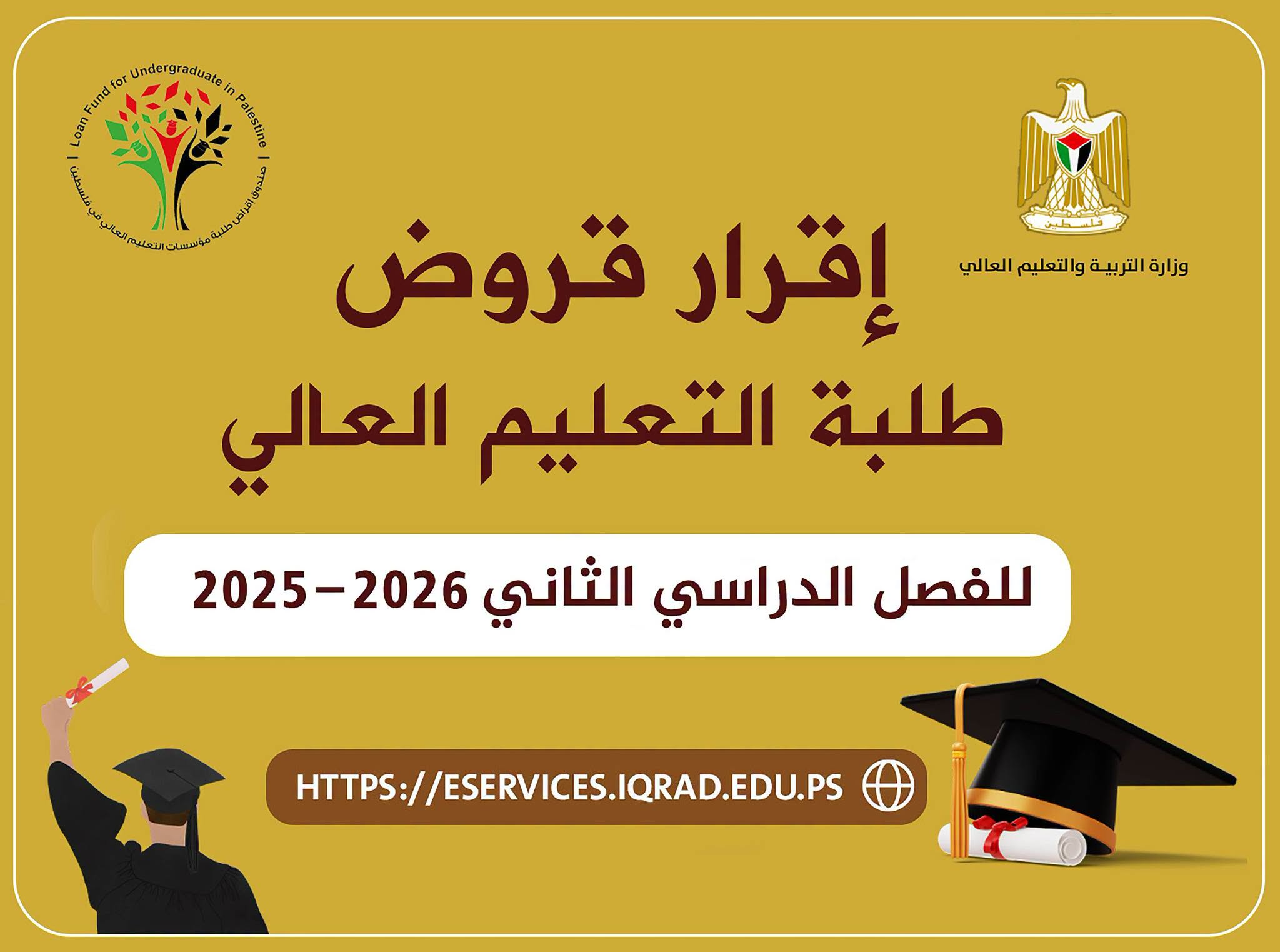 هام لطلبة القروض الدراسية عن الفصل الدراسي الثاني 2025-2026م
